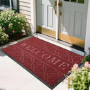 Yimobra Welcome Mat Outdoor Indoor, All-Season Waterproof Front Door Mat Outside Entrance, All-Weather Heavy Duty Non-Slip Doormat, Low Profile Porch Patio Entrance Mats, 60x36, Red by CozyNest Decor
