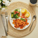 Sweese Porcelain Division Dinner Plates Set of 2, 9 Inch Divided Plates for Adults, Balanced Meal Building - White by CozyNest Decor