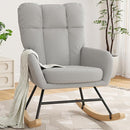 Rocking Chair Nursery, Teddy Baby Nursery Rocking Chairs, Modern Nursing Chair for Breastfeeding, Nursery Rocker for Small Spaces Indoor, Accent Glider Chairs for Living Room, Bedroom, Grey by TinyTreasures Baby Boutique