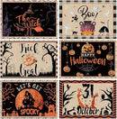 Umigy 6 Pcs Halloween Placemats 12"x18" Gothic Bat Placemats Kitchen Decoration Washable Witch Place Mats Rectangle Skull Table Mats for Halloween Dining Table Accessories(Classic) by CozyNest Decor