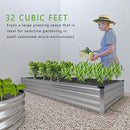 2PCS 8x4x1FT Galvanized Raised Garden Bed Kit,Vegetable Boxes-Rectangle Metal Flower Box,Large Planter Raised Beds Outdoor Garden for Planting,Fruit,Herb-Sliver by GreenHaven Gardens