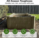 Raised Garden Bed - 2x4 ft Planter Box - Weathered Wood HDPE - No Tools Needed - DIY Kit for Urban Gardening, Flowers, Herbs & Vegetables - Made in The USA by GreenHaven Gardens