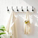 Dseap Coat Rack Wall: 24" Long, Patented, Heavy-Duty, 6-Double-Hooks Wooden Wall Mounted Coat Rack Coat Hanger Hook Rail for Winter Coats Hat Jacket Clothing, White & Black by CozyNest Decor
