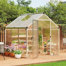 6 x 6 FT Greenhouse, Greenhouses for Outside, Polycarbonate Greenhouse with Aluminum Frame, Lockable Door and Ajustable Roof Vent for Backyard, Green Houses for Outside Garden Backyard, Patio by GreenHaven Gardens