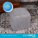 BIRDROCK HOME Buds Pouf Foot Stool Ottoman - Knit Bean Bag Floor Chair - Cotton Braided Cord - Great for The Living Room, Bedroom and Kids Room - Small Furniture (Grey - Buds) by CozyNest Decor