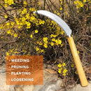 SHANFEEK Grass Sickle with Sawtooth Japanese Weeding Hoe Weeding Tools for Garden High Toughness Stainless Steel with Hard Solid Wood Handle(Yellow) by GreenHaven Gardens