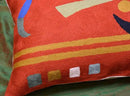 Lumbar Kandinsky Orange Abstract Pillow Cover Elements Modern Throw Pillowcase Chair Cushion Contemporary Pillowsham Accent Farmhouse Couch Hand Embroidered Wool Size 14x20 by CozyNest Decor