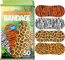 BioSwiss Bandages, Animal Print Shaped Self Adhesive Bandage, Latex Free Sterile Wound Care, 50 Count by TinyTreasures Baby Boutique