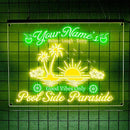 Personalized Pool Side Paradise Neon Sign, Custom Name LED Light, Tropical Sunset Design, Backyard Patio Bar Decor, Gift for Outdoor Lovers by CozyNest Decor