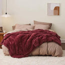 Bedsure GentleSoft Fluffy Burgundy Red Blankets Queen Size for Bed, Thick Sherpa Faux Fur Fleece Fuzzy Plush Winter Warm Soft Full Queen Blankets, Bedroom Decor Red Cozy Gifts for Women Men, 90x90 by CozyNest Decor