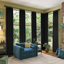 RAIN CITY Black Blackout Curtains 100 Inches Long, Custom Made Textured Linen Black Out Pleated Look Curtains with Hooks Window Drapes for Bedroom Living Room-50x100-inch 2 Panels Set by CozyNest Decor
