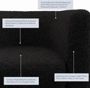 BELLEZE Living Room Chairs Set of 2, Teddy Polyester Accent Barrel Chairs, Club Tub Sofa Chairs for Bedroom, Corner Chairs with Flared Legs and Cozy Soft Padding - Highland (Teddy Black) by CozyNest Decor