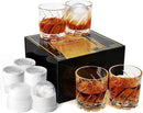 Whiskey Glasses with 4 Iceball molds and a Luxury Box, Old Fashioned Whiskey Glasses, Gifts for Dad from Daughter Son Kids, Best Father Ever Whiskey Glass, Gifts for Husband by CozyNest Decor