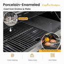 Captiva Designs 6-Burner Propane Gas BBQ Grill with Side Burner & Porcelain-Enameled Cast Iron Grate and Plate for Outdoor Barbucue Events, 52,000 BTU Output,740 SQ.IN. Cooking Area，Heavy Duty by GreenHaven Gardens