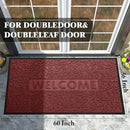 Yimobra Welcome Front Door Mat Outdoor, Heavy Duty Sturdy Non Slip Doormats, Rubber Backing, Low-Profile Entrance Rugs, Absorbent Resist Dirt, Easy Clean Patio Garage Floor Mats, 60X36 Inch, Wine Red by CozyNest Decor
