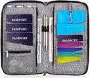Valante Premium Family Travel Document Organizer Capacious RFID Passport Holder Wallet (Large, gray) by TinyTreasures Baby Boutique