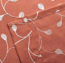 MIUCO Floral Embroidered Semi Sheer Curtains Faux Linen Extra Wide Grommet Window Panel Pair for Bedroom 52 x 95 Inch, Rust by CozyNest Decor