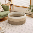 125L Extra Large Blanket Basket, 25" x 16", Jumbo Laundry Woven Basket Decorative Home, Cotton Rope Basket with Handles, Baby Toy Basket for Storage, Gradual Brown by GreenHaven Gardens