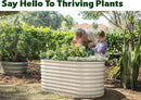 Galvanized Raised Garden Beds Outdoor // 4×2×2 ft Planter Raised Beds for Gardening, Vegetables, Flowers // Large Metal Garden Box (White) // Patented Tool-Free Design by GreenHaven Gardens