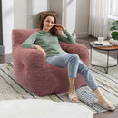 Recaceik Large Bean Bag Chairs, Tufted Soft Stuffed Bean Bag Chair with Filler, Fluffy Lazy Sofa, Imperial Lounger Giant Bean Bag Chair for Bedroom, Living Room, Rufous by CozyNest Decor