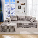 Hobestluk 96” Modular Sectional Sofa Couches L-Shape Couch 3 Seat Modular Sofa Memory Foam Sectional Couches for Living Room, Cloud Couch with Oversized Chaise (Grey, Checked (Left Facing Chaise)) by CozyNest Decor