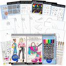 Fashion Angels Fashion & Accessory Design Sketch Set, Includes Sketch Pad with Stickers & Markers, Ultimate Fashion Design Sketch Book for Girls by TinyTreasures Baby Boutique