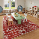 Living Room Rug 6x9 Rug Machine Washable Boho Area Rug Non Slip Moroccan Vintage Low Pile Large Rug for Living Room, Bedroom, Farmhouse, Dining Room, Kids Playroom(Terracotta) by TinyTreasures Baby Boutique