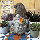 Mood Lab Garden Gnome - Stone Gnome Figurine - 9.1 Inch Tall Lawn Statue with Bird - for Outdoor or House Decor by CozyNest Decor