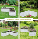 Sunnydaze Galvanized Raised Garden Bed - Metal Raised Bed for Gardening - Outdoor Planter Box for Flowers, Plants, and Vegetables - Ivory White - 12” H L-Shaped by GreenHaven Gardens
