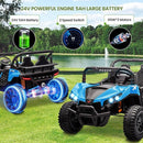 24V 2 Seater Ride On Car Truck, Power Wheels Kids UTV w/Parent Remote Control, 3.1 MPH Max Speed, Music Player, LED Lights & Storage, Electric Vehicle Ride On Toy for Kids Toddler Ages 3-8, Blue by TinyTreasures Baby Boutique