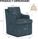 VKNOW Upholstered Dining Chairs, Modern Kitchen Chairs Dinner Chairs with 4 Casters, Linen Armchair for Bedroom Reading Room Living Room, Navy by CozyNest Decor