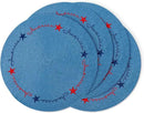 Whaline 4Pcs Round Independence Day Placemats Patriotic Stars Embroidered Place Mats 4th of July Dinner Table Mats for Home Holiday Birthday Party Decor by CozyNest Decor