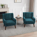 UIXE Accent Chairs Set of 2, Velvet Upholstered Armchair for Living Room, Modern Club Arm Chairs Comfy Single Sofa Button Tufted Bedroom Reading Seat - Blue by CozyNest Decor