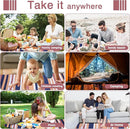 Waterproof Picnic Blanket 80" x 60" in Portable with Carry Strap for Beach Mat or Family Outdoor Camping Party, Park Blanket for Grass Park, Hiking, Travel, Concerts (Brown&Orange, 80" x 60") by TinyTreasures Baby Boutique