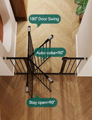Babelio Baby Gate for Doorways and Stairs, 26-40" Auto Close Dog Gate, Easy-Install Pressure Mounted Satey Door, No Drilling Safety Gate for Child and Pets, Pressguard, Black by TinyTreasures Baby Boutique