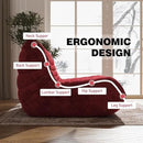 Bean Bag Chair, Loveseat Fireside Chair Bean Bag Sofa Large Bean Bag Chair for Adults, 2 Seater Bean Bag Chairs for Teens with High Density Comfortable Foam, Bean Bag for Living Room (Red) by CozyNest Decor