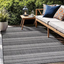 Stripe Outdoor Rug 10x14 Washable Outside Carpet for Indoor Patio Porch Waterproof Easy Cleaning Non Shedding Area Rugs Dark Gray 10 x 14 by CozyNest Decor