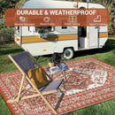 GAOMON Outdoor Rug for Patio 9x18 Waterproof Reversible Plastic Straw Rug, Large UV-Resistant Portable RV Camping Mats, Indoor Outdoor Medallion Carpet for Outside Deck Porch Garden, Red & White by CozyNest Decor
