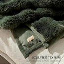 EVERGRACE Ultra Soft Luxury Fluffy Ridgeline Faux Rabbit Fur Throw Blanket, Thick Warm Bubble Throw for Bed, Cozy Plush Reversible Blankets for Couch, Chair, Sofa, Green, 60x80 Inches, 870 GSM by CozyNest Decor
