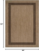 CAMILSON Outdoor Rug 8x10 - Modern Outside Rugs for Patios Porches Waterproof Durable Washable Non-Shedding, Easy-to-Clean Indoor Outdoor Area Carpet (8 x 10, Bordered - Jute) by GreenHaven Gardens