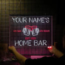 Personalized My bar my rule Signs with Your Name for home wall light up with personalized pub name, man cave accessories, beer themed neon customizable lighted sign by CozyNest Decor