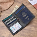 Polare Luxury RFID Blocking Leather Passport Holder Travel Wallet For Men and Women (Black with AirTag Slot) by TinyTreasures Baby Boutique