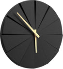 Driini Staircase Modern Wall Clock - Unique 10.5 in. Frameless Concrete Design - Contemporary, Minimalist Decor; No Numbers - Silent Battery Operated Clocks with Decorative Wooden Hands; Black by CozyNest Decor