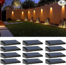 Solar Fence Lights Outdoor Waterproof IP65, 12 Pack Fence Lights Solar Powered 60 Lumens Auto On/Off Step Wall Lights Outside Decorations for Yard, Porch, Patio, Stairs, Pool, Deck, Garden- Warm Light by GreenHaven Gardens