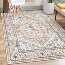 Lahome Boho Washable Living Room Area Rug - 3x5 Small Pink Rugs for Bedroom Non-Slip Throw Nursery Kids Room Rug, Vintagel Print Carpet Rug for Kitchen Office Bathroom Laundry Room (Pink, 3'x5') by TinyTreasures Baby Boutique