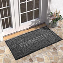 Yimobra Welcome Front Door Mat Outdoor, Heavy Duty Sturdy Non Slip Doormats, Rubber Backing, Low-Profile Entrance Rugs, Absorbent Resist Dirt, Easy Clean Patio Garage Floor Mats, 47X24 Inch, Grey by CozyNest Decor