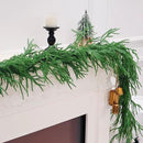 2PCS 9FT Christmas Garland Norfolk Pine Garland Real Touch Artificial Greenery Garland for Mantle Fireplace Table Indoor Outdoor Decor (Normal) by CozyNest Decor