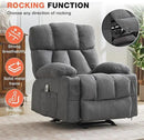 Massage Rocker Recliner Chair with Heat, Ergonomic Overstuffed Reclining Lounge Chair with Side Pockets, USB Charging Port, Sturdy Metal Frame, Comfortable Modern Design for Living Room by CozyNest Decor
