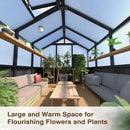 6x12 FT Greenhouse Kit for Outdoor, Thickened Polycarbonate Panel Wooden Walk-in Green House with Lockable Door and Adjustable Roof Vent, Backyard Garden, Black by GreenHaven Gardens