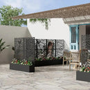 Casaphoria Metal Raised Garden Bed with Trellis, 59"x30"x12" Planter Box for Climbing Plants, Vegetables & Vines, Features Drainage Holes and Privacy Screen (Black-Spring)